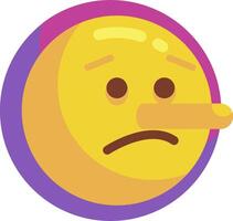 A sad face with a nose and a nose vector