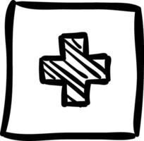 A black and white drawing of a cross on a white background vector