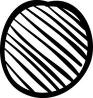 A black and white drawing of a ball with lines vector