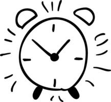 A black and white drawing of a clock vector