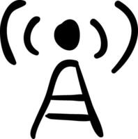 un negro y blanco dibujo de un radio torre vector