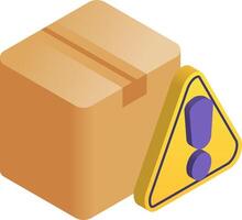 A box with a warning sign on it vector