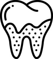 A tooth with a black outline on a white background vector