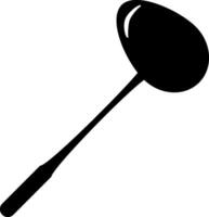 A black and white silhouette of a spoon vector