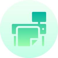 A printer icon with a green background vector