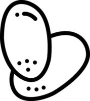 A black and white drawing of two eggs vector
