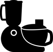 A black and white silhouette of a blender and coffee maker vector