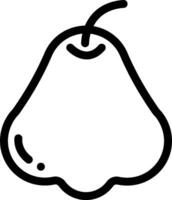 A pear is shown in a simple line drawing vector