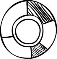 A black and white drawing of a life preserver vector