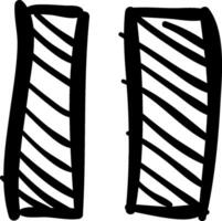 Two black and white drawings of two vertical lines vector