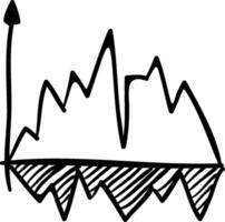 A graph is drawn on a white background vector