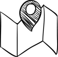 Map pin icon coloring page vector