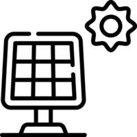 A black and white image of a computer with a solar panel vector