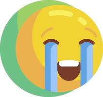 A yellow emoticion with tears on it vector