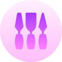 A purple and pink icon of three different tools vector