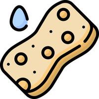 A piece of bread with holes and a drop of water vector