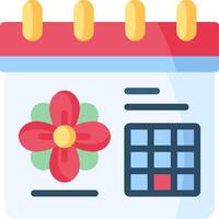 A calendar with a flower on it vector