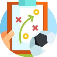 A soccer ball and a clipboard with a soccer ball on it vector