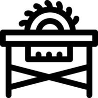 A black and white illustration of a table with a machine vector