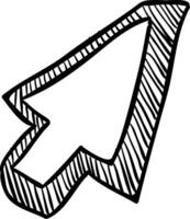 A black and white drawing of a mouse pointing vector