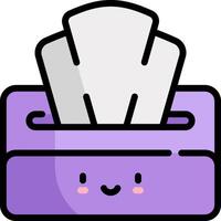 A purple box with a tissue inside vector