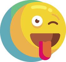 A yellow emoticion with tongue sticking out vector