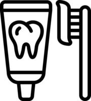 Toothbrush and toothpaste icon vector