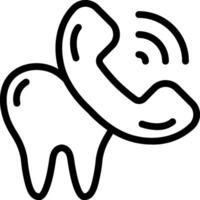A tooth with a phone on it vector