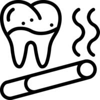 A tooth and cigarette icon on a white background vector