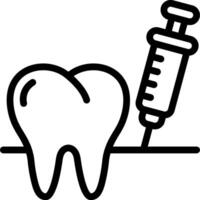 A tooth with an injection and syringe vector