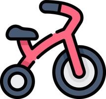 A pink bicycle with a black seat vector
