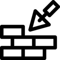 A brick wall with a hammer and a pencil vector
