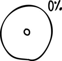 A circle with the number 0 written on it vector