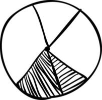 Pie chart with lines and arrows vector