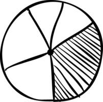 A drawing of a pie chart vector