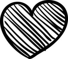 A black and white drawing of a heart vector
