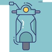 A scooter icon with a yellow light on it vector