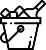 A bucket with wine and a bottle in it vector