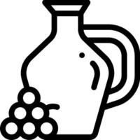 A jug with grapes and a bottle vector