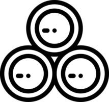 A black and white image of three circles vector