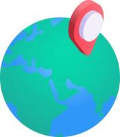Map pin on the globe vector