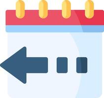 A calendar with an arrow pointing to the right vector