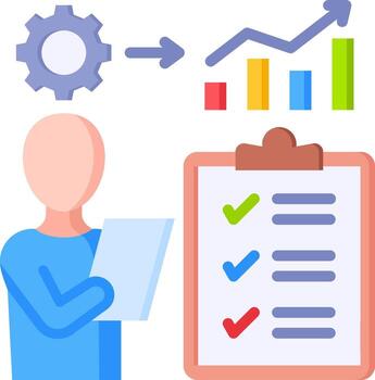 Man with clipboard and checklists vector