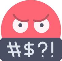 A red angry face with a dollar sign on it vector