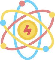 An atom symbol with a lightning bolt on it vector