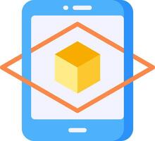 A smartphone with a cube on it vector