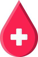 A blood drop with a cross on it vector