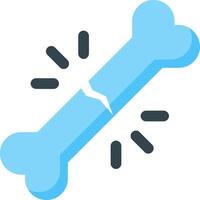 A blue bone with a crack in it vector