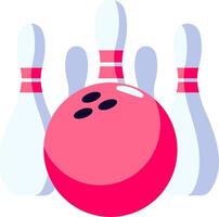 Bowling ball and pins on a white background vector