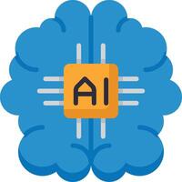 Ai brain icon vector